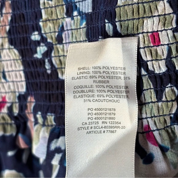 Aritzia Wilfred Laken Mini Chiffon Dress in Navy Floral Pattern - Picture 13 of 13